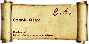 Czank Alex névjegykártya